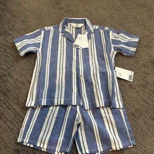 Blue Striped Linen H&M set